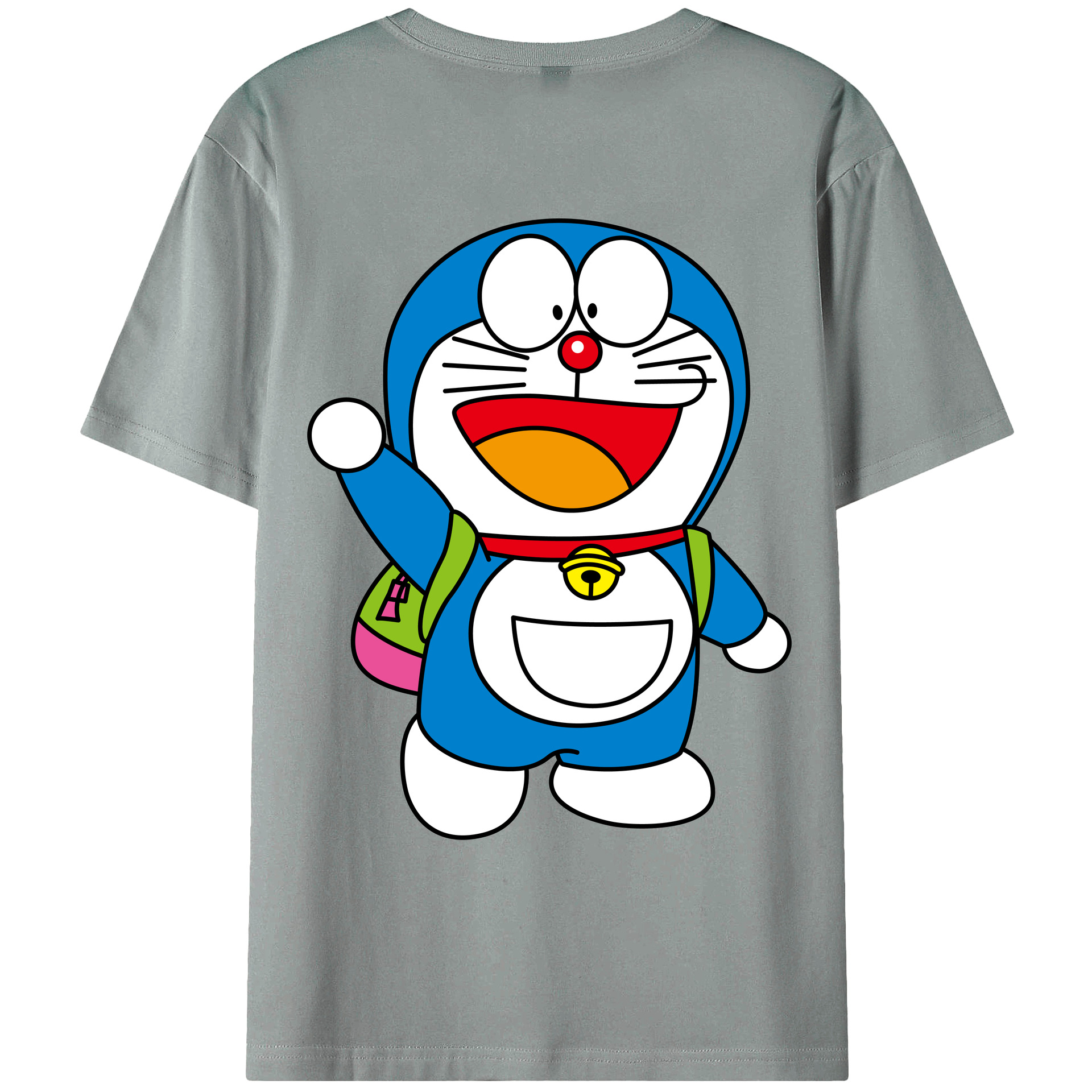 （画像用） ドラえもん Doraemon 綿100％ メンズ半袖Tシャツ（バックプリント） 通気性